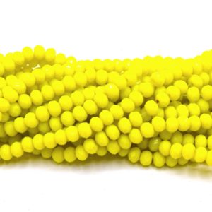 Perles Cristal Verre rondelle opale jaune à facettes 4x3 mm