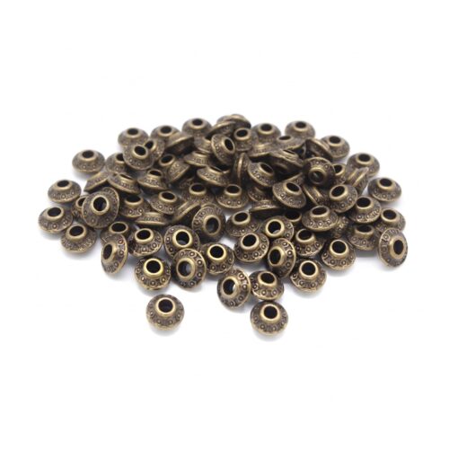 Perles Intercalaires Soucoupe 6.5mm - Bronze Antique x20 fond blanc