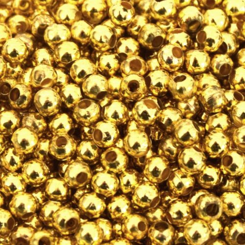 Perles Intercalaires dorées brillantes lisses 4 mm x200