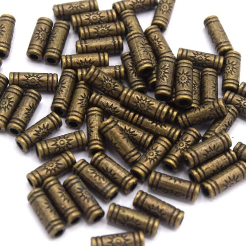 Perles Intercalaires tube soleil Couleur bronze 10x3.5mm