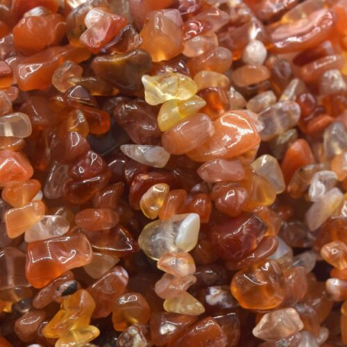 Perles agate rouge orange chips