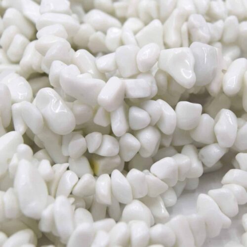 Perles chips porcelaine blanche puces