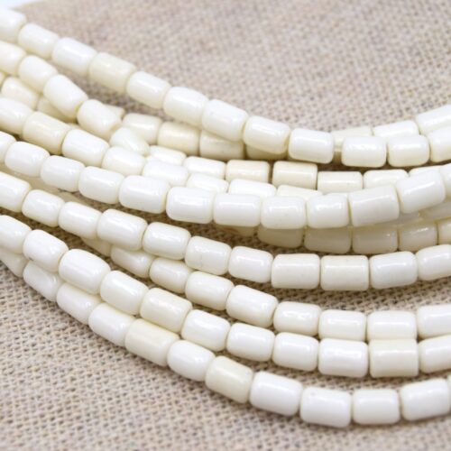Perles colonne howlite ivoire Ø5mm