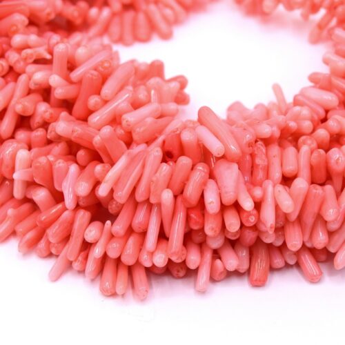 Perles corail bambou rose x100
