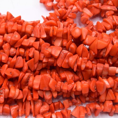 Perles couleur corail bambou chips