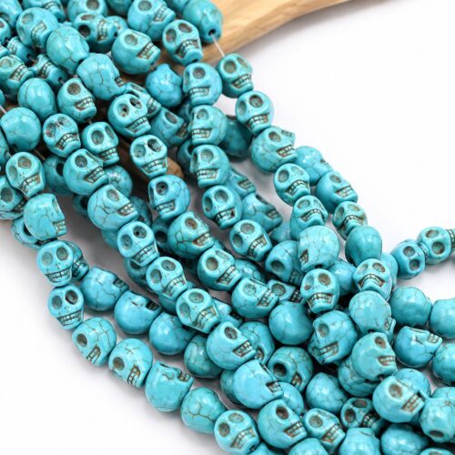 Perles crânes turquoise