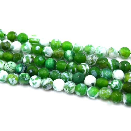Perles d'agate de feu naturel ronde grade A vert 6mm