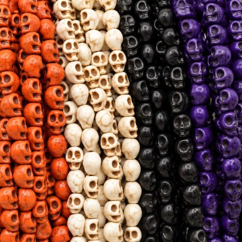 Perles crâne howlite 8x6 mm pour création de bijoux
