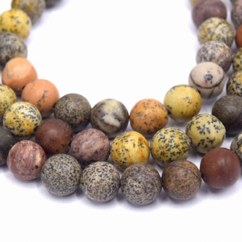 Perles de jaspe dendritique naturelle, jaspe de chohua, ronde, 8 mm