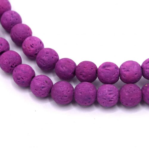 Perles de lave Ø8mm violet