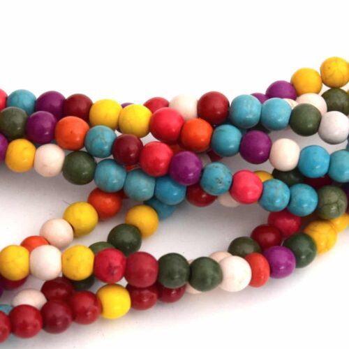 Perles  Howlite Turquoise ronde mixte 8 mm