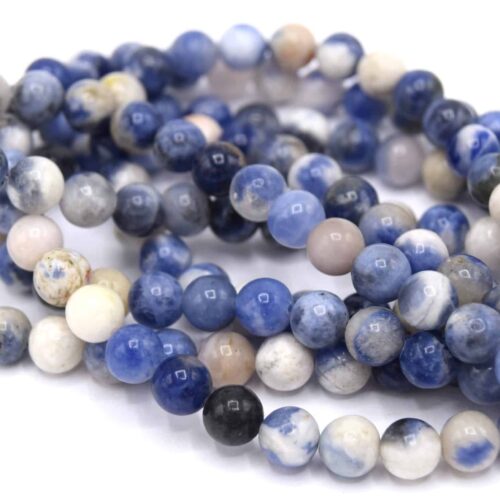 Perles de sodalite  bleu  Ø8mm