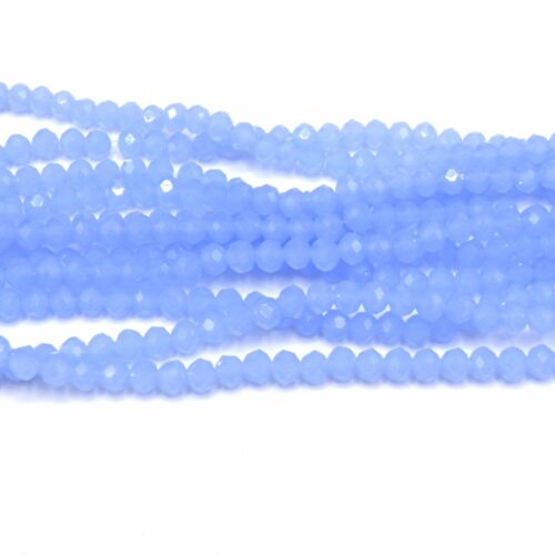 Perles de verre rondelle à facettes 6x5mm - bleu - chapelet de ~87 perles