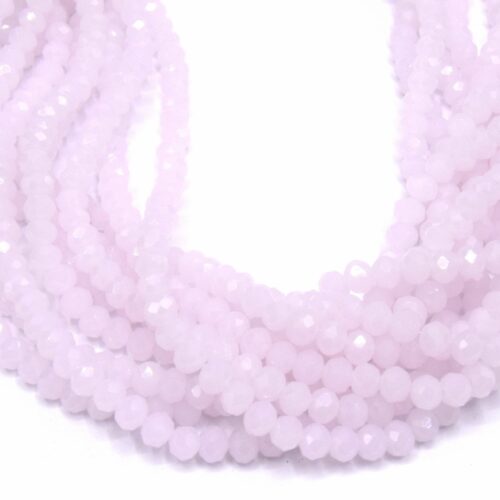 Perles de verre rondelle à facettes 6x5mm - rose - chapelet de ~87 perles