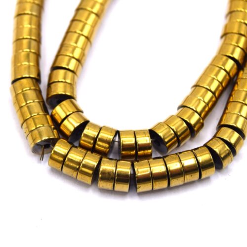 Perles d'hématite non magnétique heishi 4mm doré