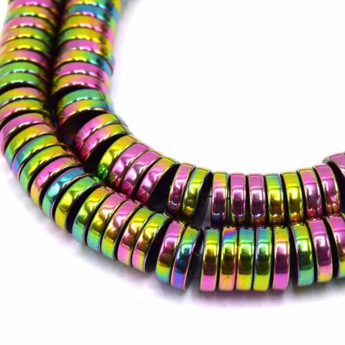 Perles disques Heishi en hématite non magnétique Multicolore 8mm