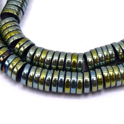 Perles disques Heishi en hématite non magnétique vert 8mm