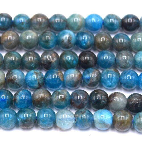 Perles apatite bleu naturelle ronde 4mm grade AB x20