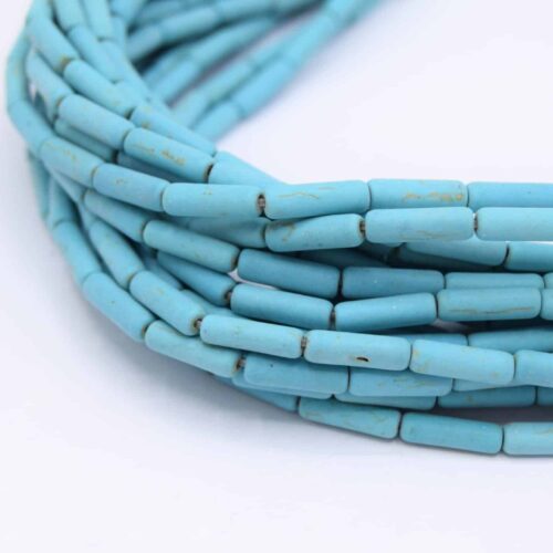 Perles en turquoise opaque Tube 13mm
