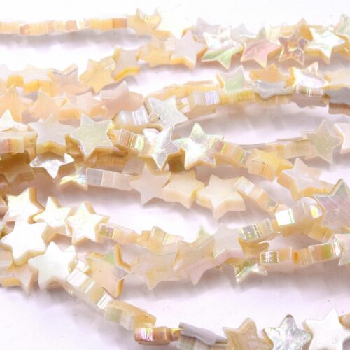 Perles étoiles coquillage d'eau douce plaquée