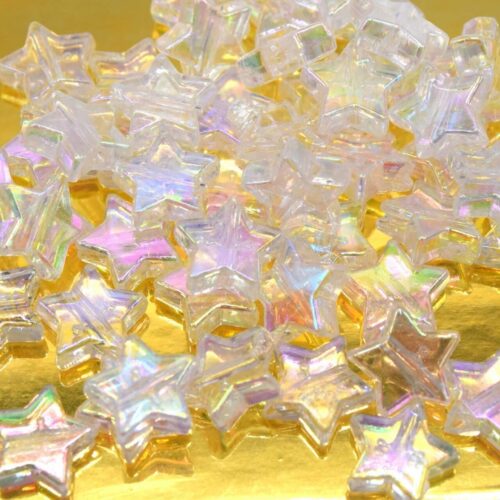 Perles étoiles transparent 10mm AB