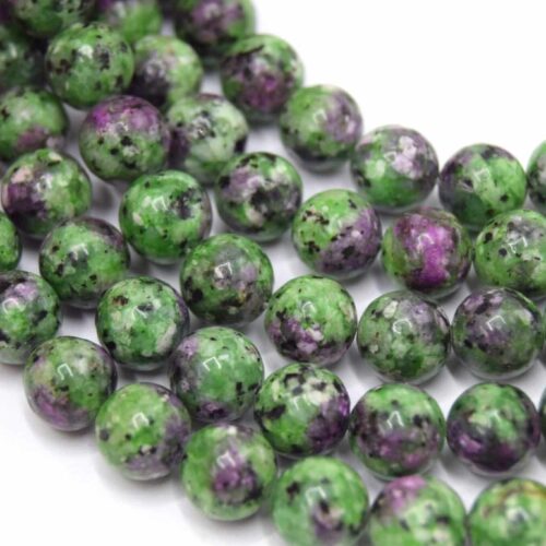 Perles gemmes naturelles Ø 8mm couleur rubis zoisite