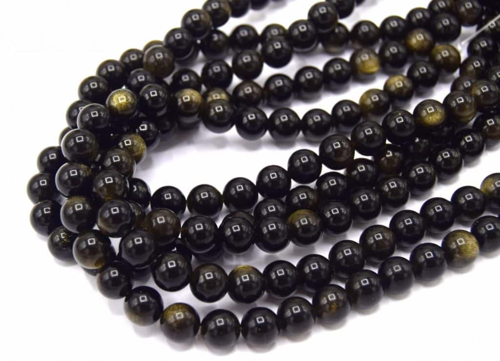 Lot De 21 Perles Obsidienne Grade A - Pierre Naturelle 8mm, Pour Bijoux, Neuf