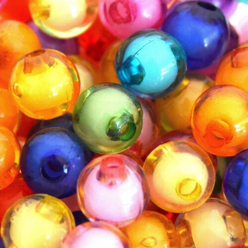 Perles rondes acryliques mixtes 8mm