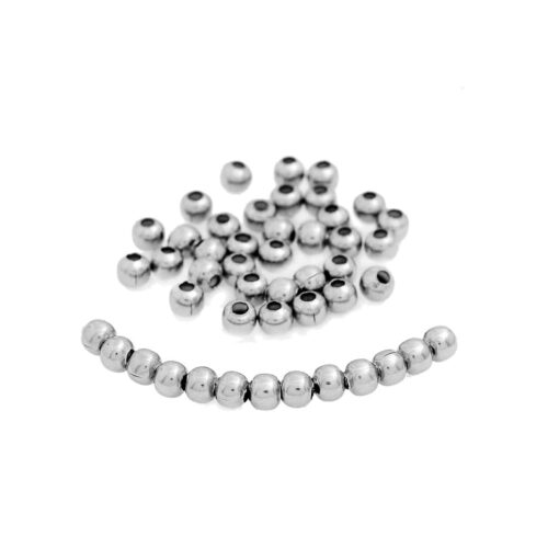 Perles rondes en acier inoxydable de Ø 4 mm