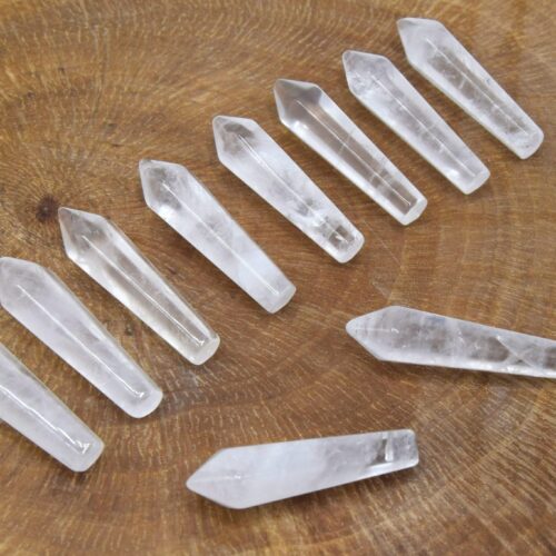 Pointes de cristal de roche taillé ~3cm non percé x10