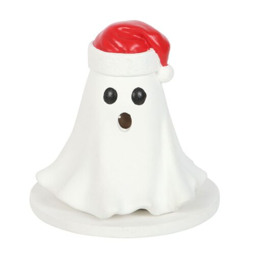 Porte-cône d'encens fantôme avec chapeau de Père Noël