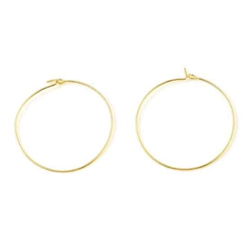 Boucles d'Oreilles Créole Ø25mm Anneaux en Cuivre 18k Or plaqué X4