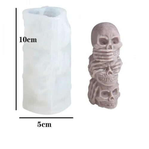 Moule en silicone pour bougies crânes 3D 10cm