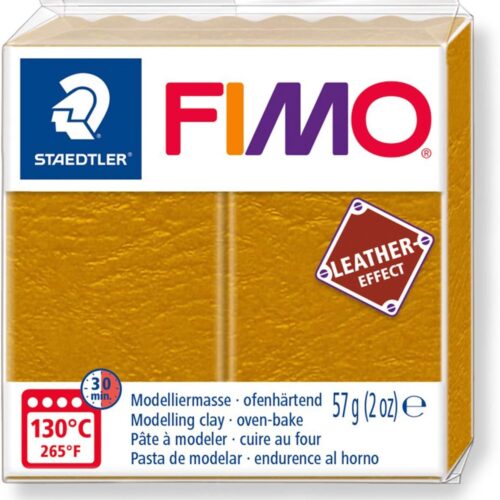 STAEDTLER - Fimo® leather effect - Pain pâte à modeler - 57 Grammes - Effet cuir ocre - 8010-179