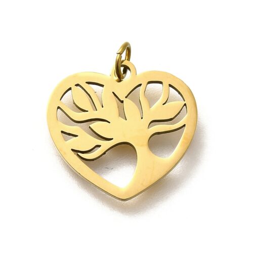 Pendentifs coeur-arbre-de-vie-acier-inoxydable-dore-or-18k-finition-laser