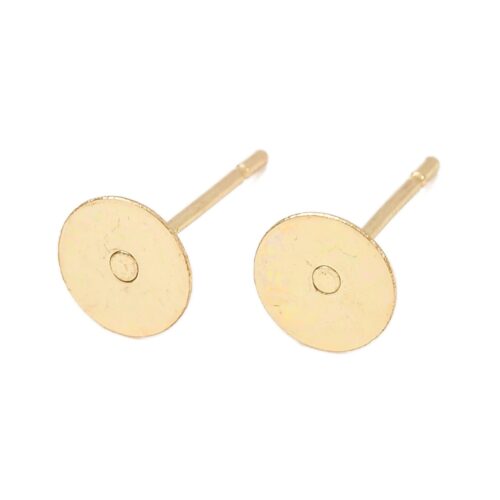 Supports boucles d’oreilles à plateau en acier inoxydable plaqué or 18K