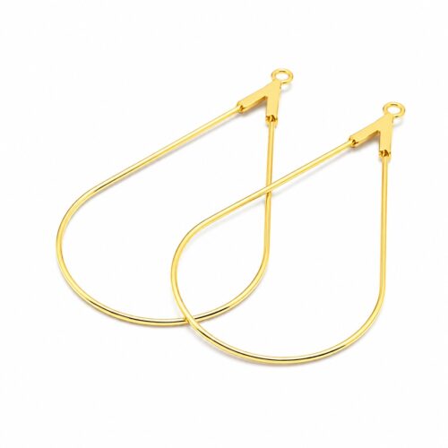 Supports de boucles d’oreilles goutte doré or 18k