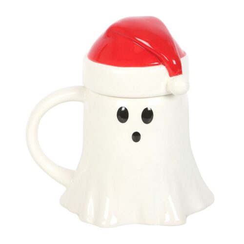 Tasse fantôme avec chapeau de Père Noël