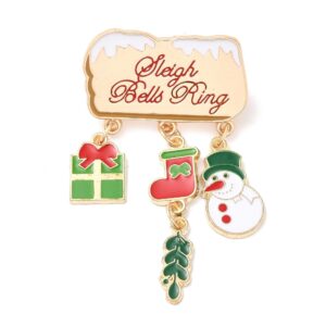 pin's noel bonhomme de neige cadeau