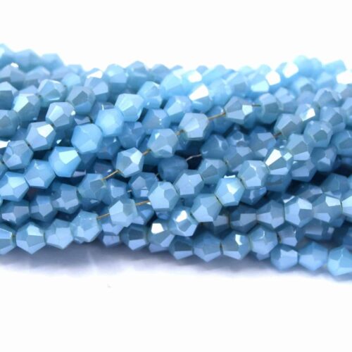 Perles à Facettes en verre toupie bleu ciel plaqué grade AAA 4mm