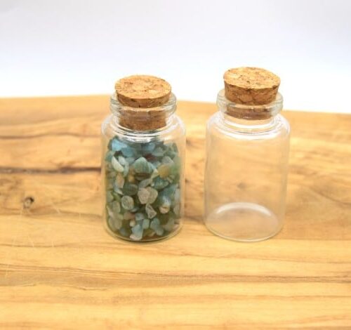 Bouteilles En Verre Clair 5x3cm avec Bouchon de Liège