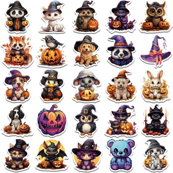 autocollants pvc animaux citrouille halloween