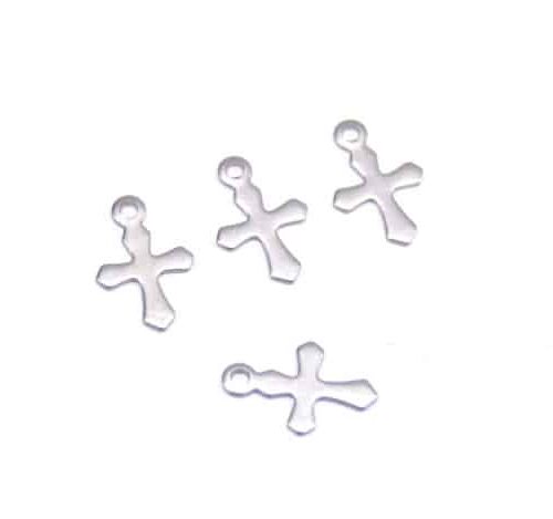Breloques croix en acier inoxydable 9mm