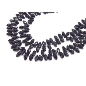Perles de verre noires à facettes13mm x20