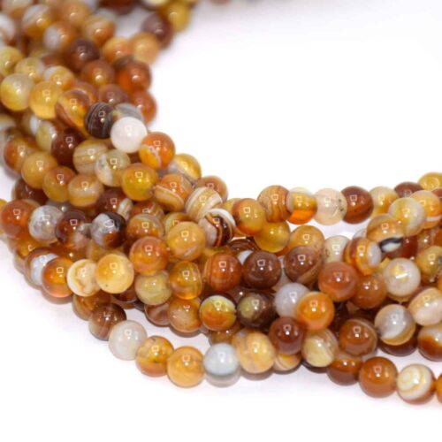 Chapelet de Perles d'Agate naturelle de Madagascard 6mm X 62