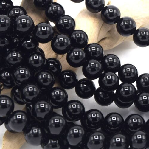 Perles agate noire 8mm grade A