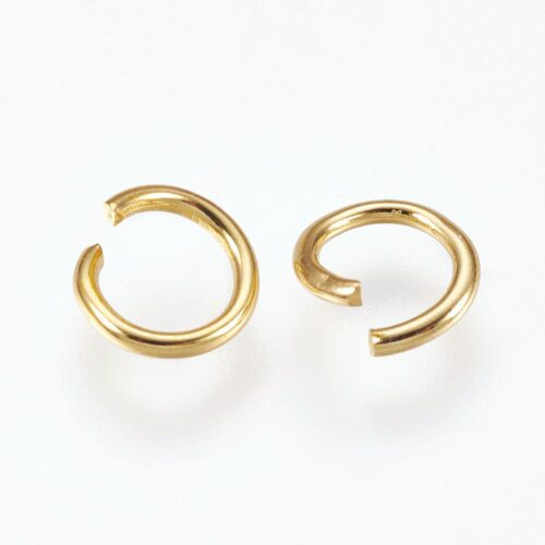 Anneaux ouverts acier inoxydable 304 doré or 24k 5x0.7mm
