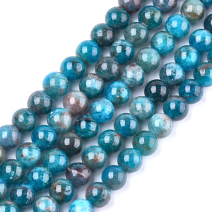 perles apatite bleu naturelle grade ab 8mm création de bijoux