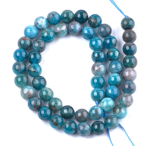 perles apatite bleu naturelle grade ab 8mm création de bijoux