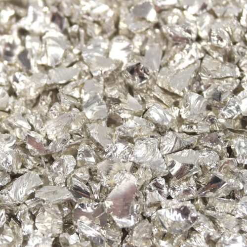Copeaux de rocaille en verre plaqué FGB argent - non percés - 50 g